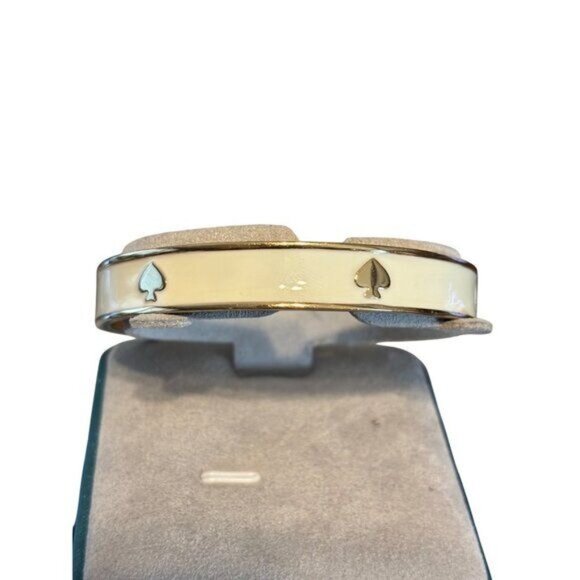 Kate Spade New York Six Of Spades Cream & Gold Bangle Bracelet - Picture 5 of 8